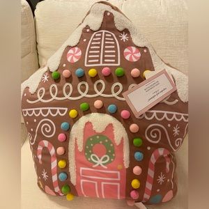 Gingerbread house pillow, cupcakes and cashmere